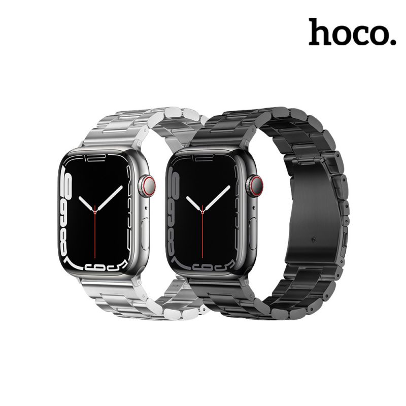 手錶錶帶  hoco Apple 蘋果 Watch (42mm/44mm/45mm/46mm/49mm) 格朗三珠鋼錶帶(附錶帶調整器) 金屬錶帶 手錶帶 表帶【愛瘋潮】