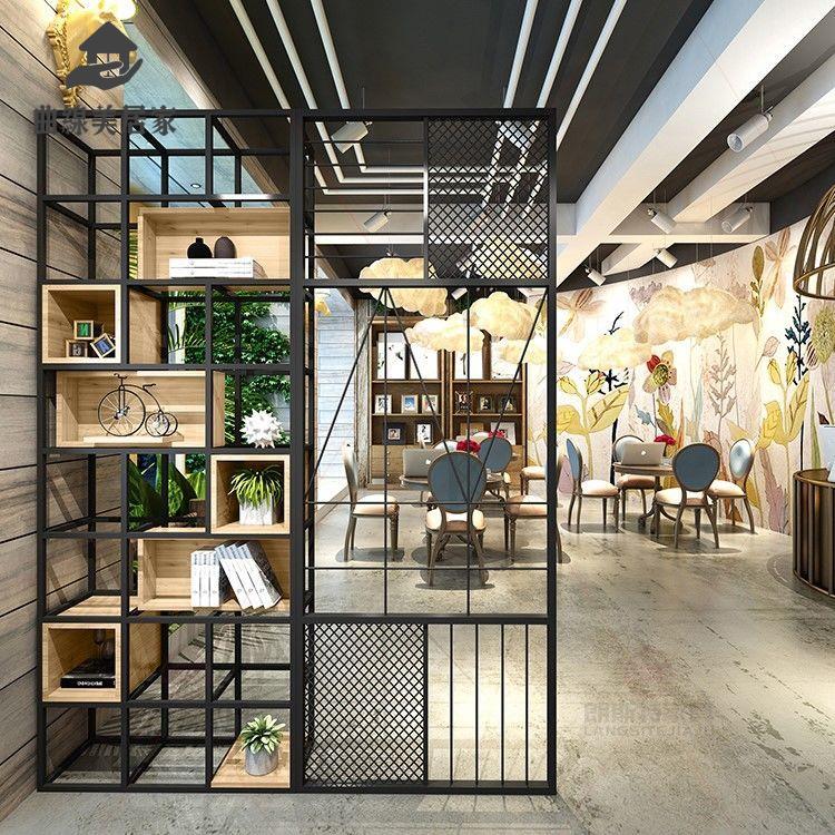 廠家直出 置物架 隔斷 收納架 展示架 多層架 工業風玄關屏風隔斷置物展示架辦公室客餐廳房間中式公司隔墻定製 工廠現貨 八折下殺syeb
