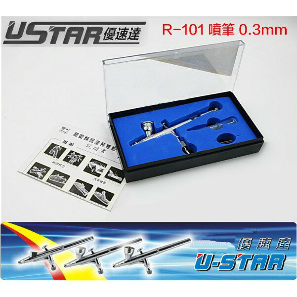 【鋼普拉】USTAR 優速達 模型噴槍 模型漆 雙動型噴筆 R-101 0.3mm PS289 IWATE HP-CP