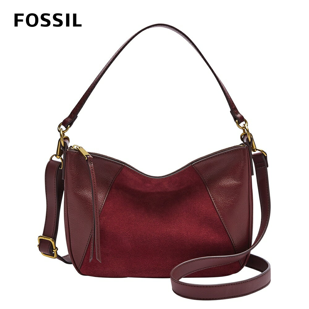 送禮首選★【FOSSIL】Skylar 真皮手提側背兩用包-酒紅色 SHB2865609【美國時尚品牌】 附防塵袋+提袋【全館滿額折價★FOSSIL全系列包夾送美妝蛋】