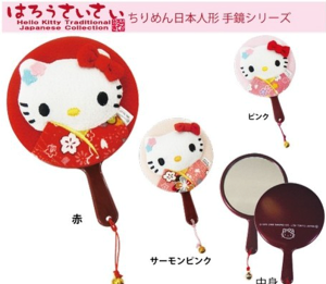 【領券滿額折100】 Hello Kitty 立體頭隨身化妝手鏡(紅/粉)