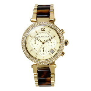 『Marc Jacobs旗艦店』美國代購 Michael Kors 璀璨迷漾晶鑽金色玳瑁三眼腕錶