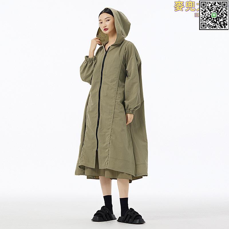 【全球優品滙】韓版休閒連帽長袖純色風衣2024秋季新款寬鬆顯瘦時尚百搭拉鏈外套