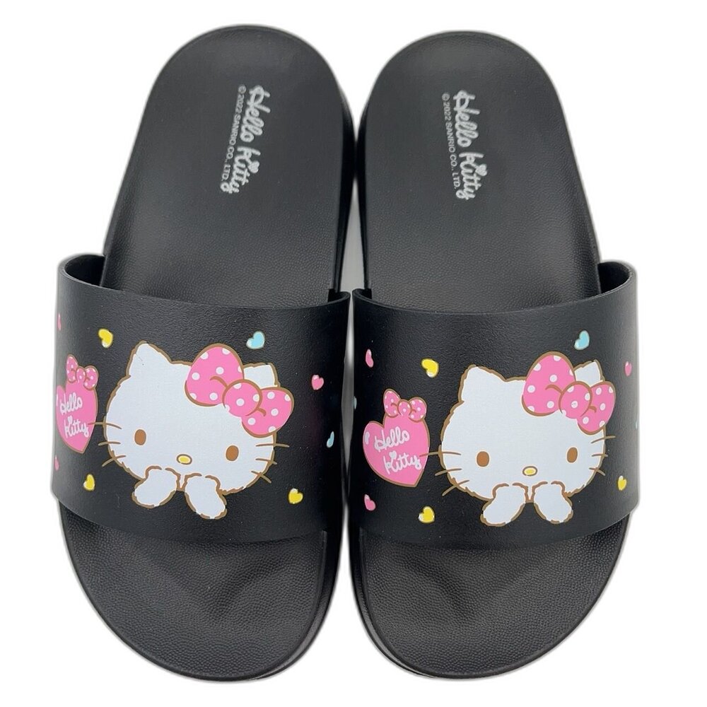臺灣製Hello Kitty拖鞋-黑色 - 兒童拖鞋 女童鞋 涼鞋 室內鞋 拖鞋 臺灣製 三麗鷗 HELLO KITTY SANRIO