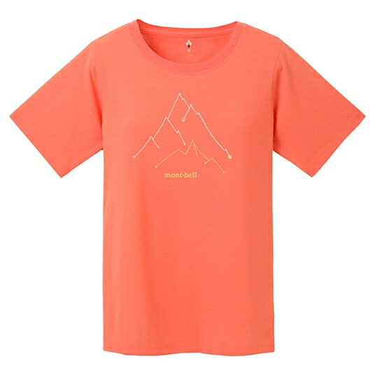├登山樂┤日本Mont-bell WIC.T Peak頂峰女款短袖排T珊瑚粉紅 # 1114535COPK
