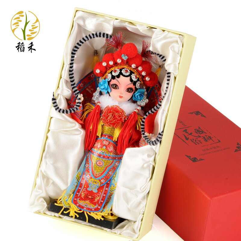 京劇人物臉譜娃娃人偶工藝品家居客廳裝飾擺件中國特色送老外禮品