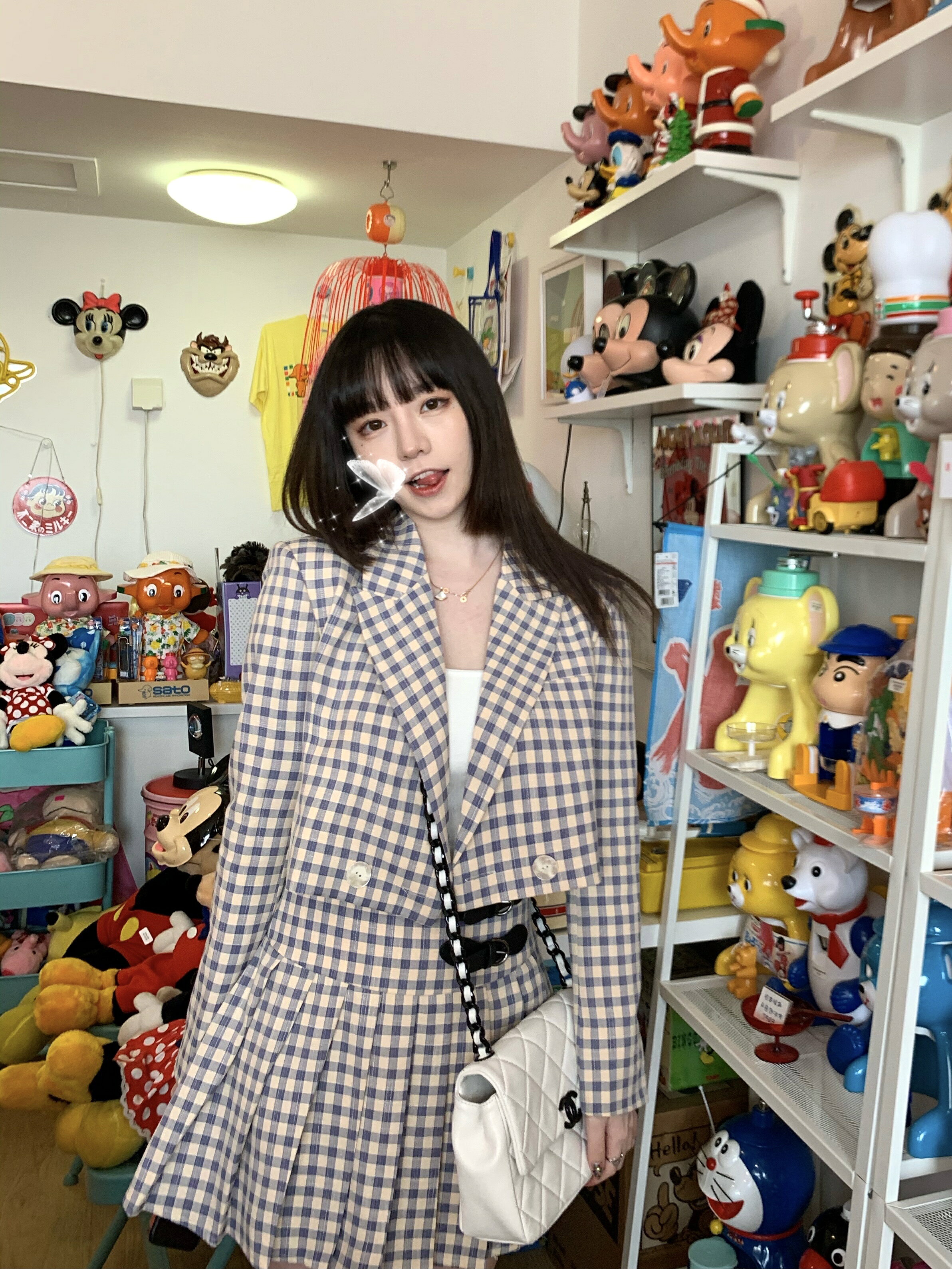 Catyears貓年 日系格子西裝百褶半身裙兩件套學院風JK制服套裝女