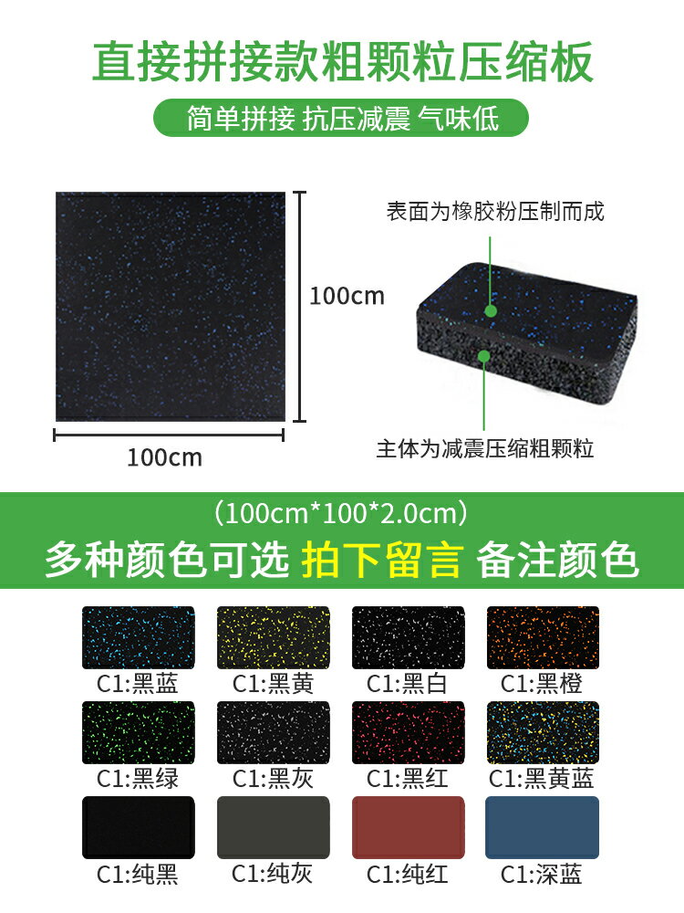 橡膠避震墊 減震墊 防震墊 健身房地墊橡膠運動地膠減震墊隔音地板室內啞鈴緩沖防震靜音樓層『xy14888』