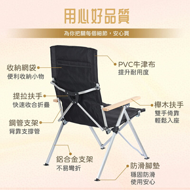 【AOTTO】戶外便攜鋁合金四段折疊露營椅 1