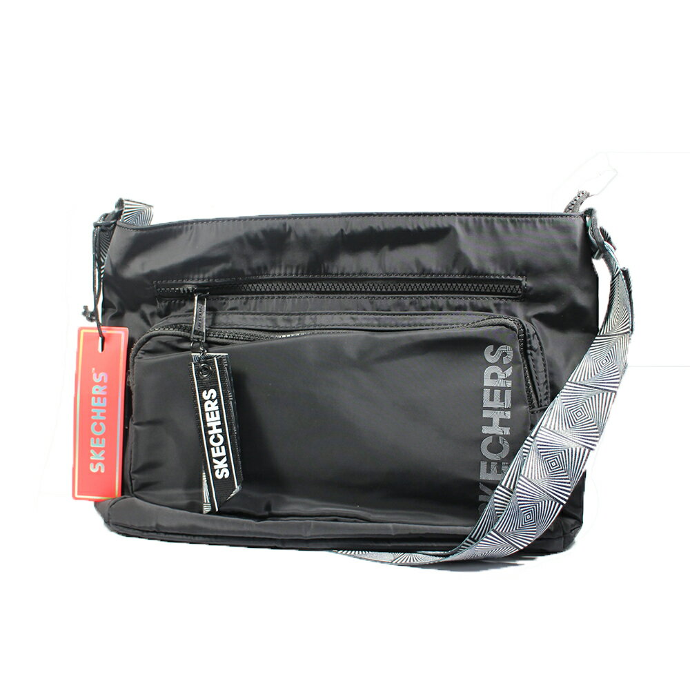 (A3)SKECHERS 背包系列 小側背包 幾何圖形 輕便 實用-S60106 黑