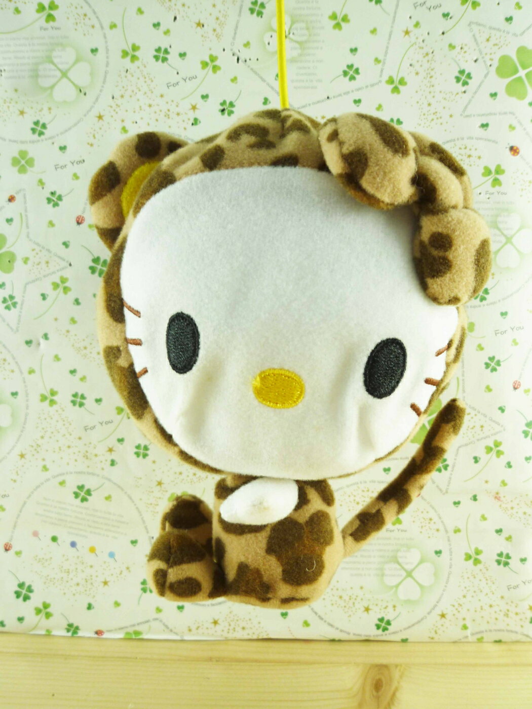 【震撼精品百貨】Hello Kitty 凱蒂貓 造型絨毛充氣球-米豹紋 震撼日式精品百貨