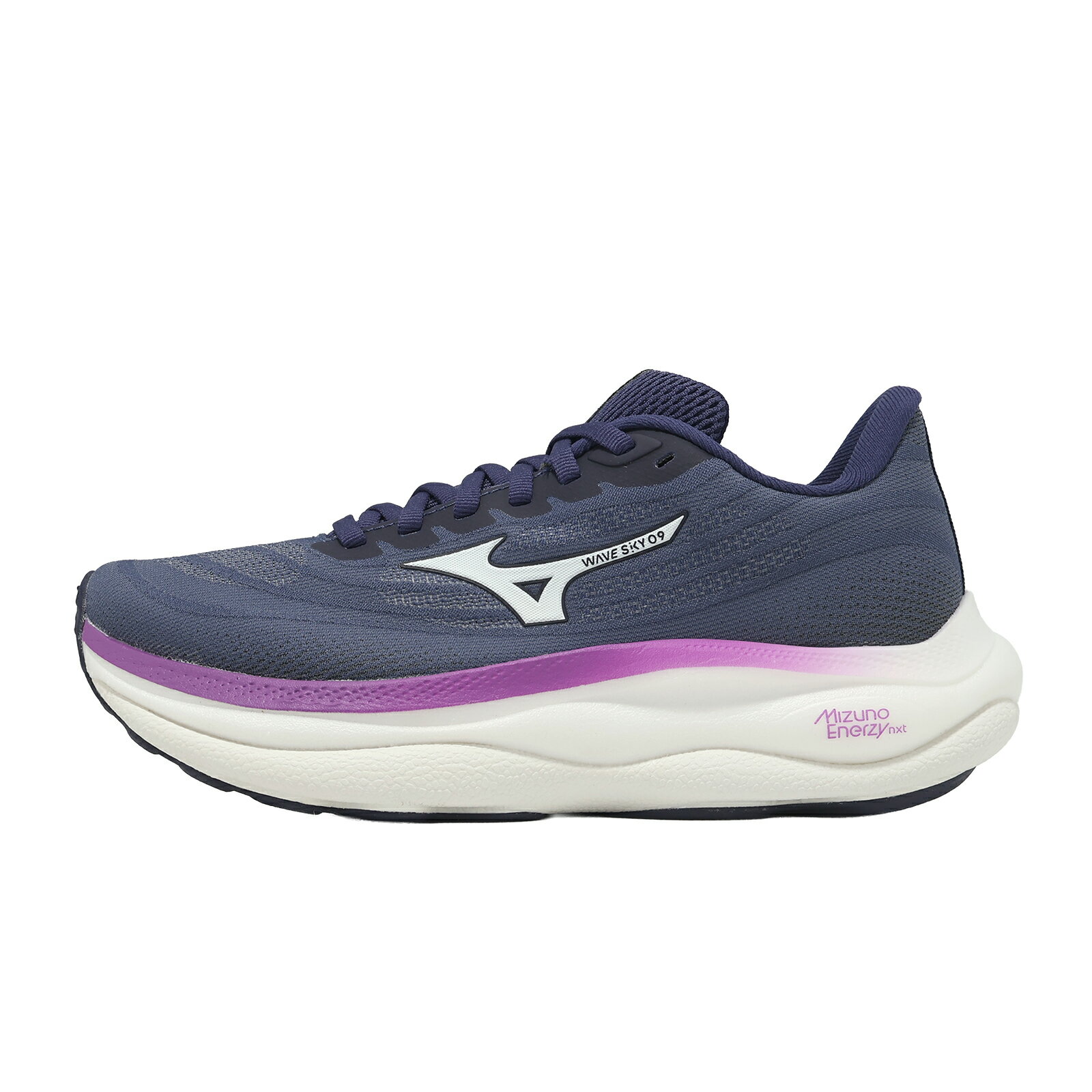 Mizuno 美津濃 慢跑鞋 Wave Sky 9 超寬楦 女鞋 藍 厚底 緩震 運動鞋 J1GD2512-95