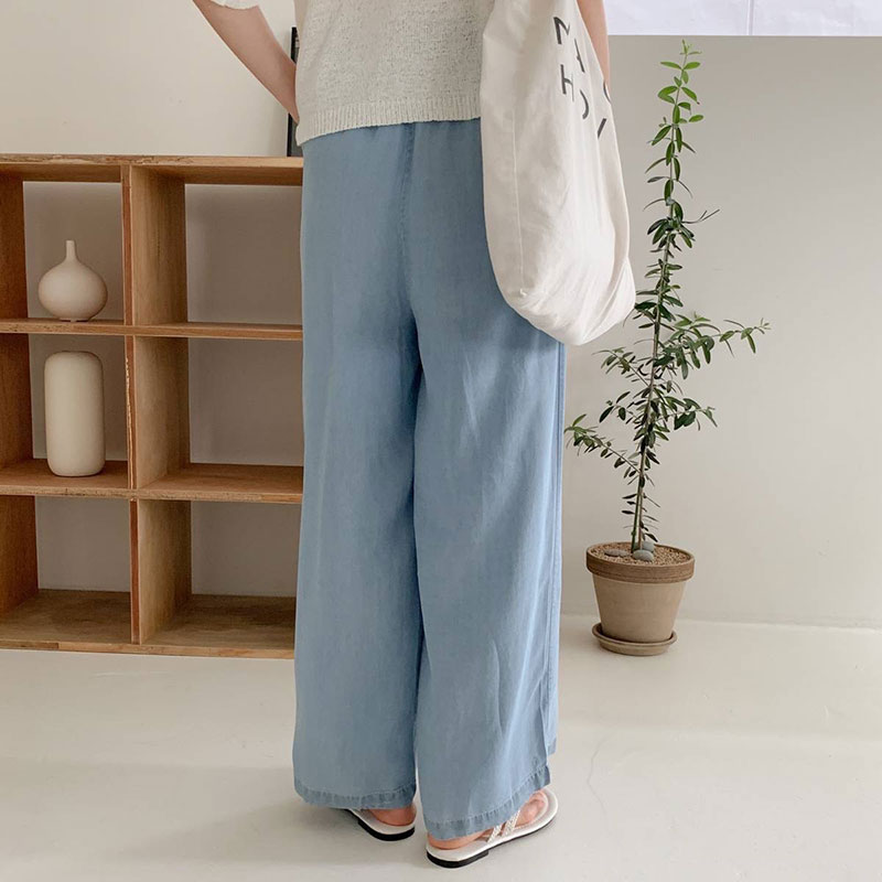 ANNAS 正韓 牛仔寬褲 牛仔褲 牛仔長褲 大寬褲 闊腿褲 寬鬆 顯瘦 高腰 夏天薄款牛仔布 韓國 1