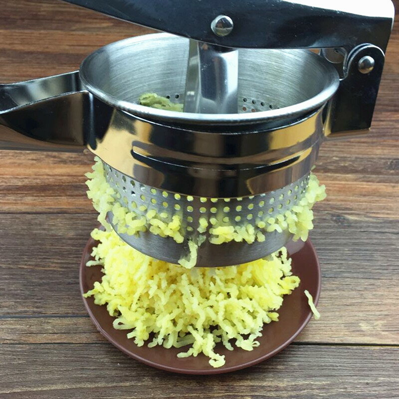 加厚不銹鋼壓薯器土豆泥搗碎工具多功能手工馬鈴薯薯蓉紅薯壓泥器1入