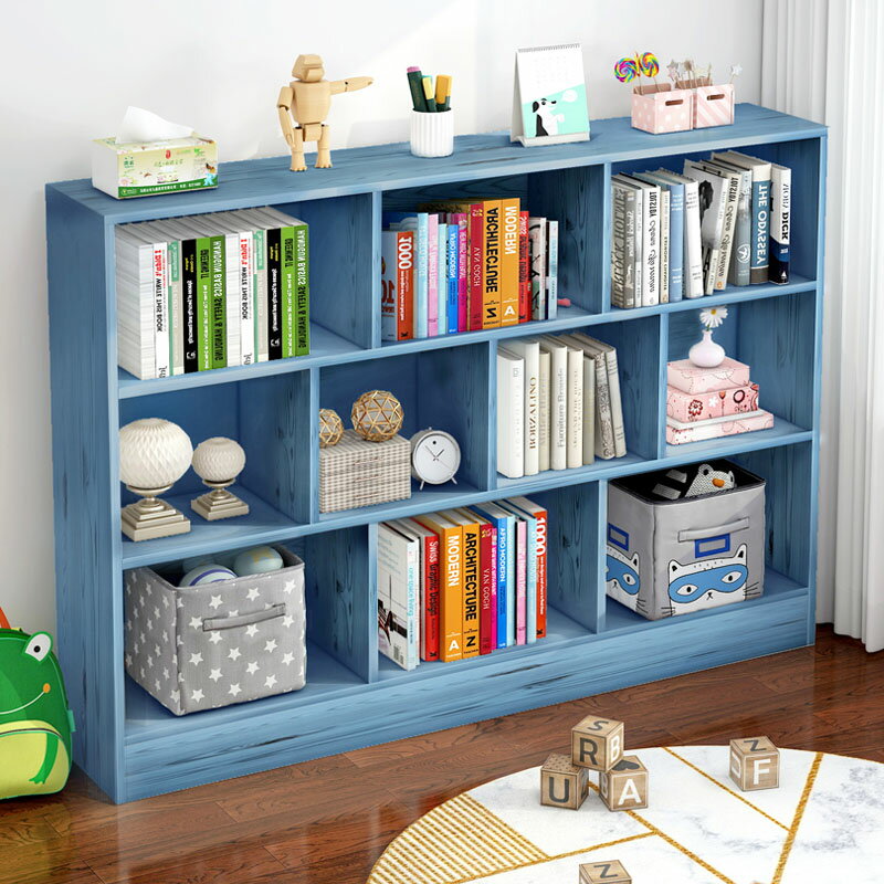 兒童書架置物架客廳落地幼兒園矮書櫃簡易收納櫃學生臥室儲物架子-快速出貨