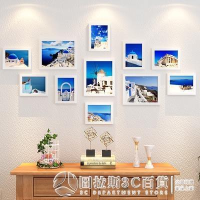 實木相框掛墻組合婚紗照洗照片加墻上像框架背景墻照片墻裝飾