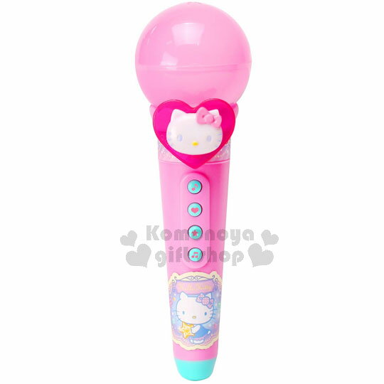 小禮堂 Hello Kitty 音樂麥克風玩具《粉.大臉.愛心.泡殼紙卡》適合3歲以上孩童