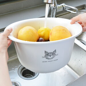 自留推薦SwanLace好物加厚加大雙層卡通磨砂水果蔬菜瀝水碗濾水籃