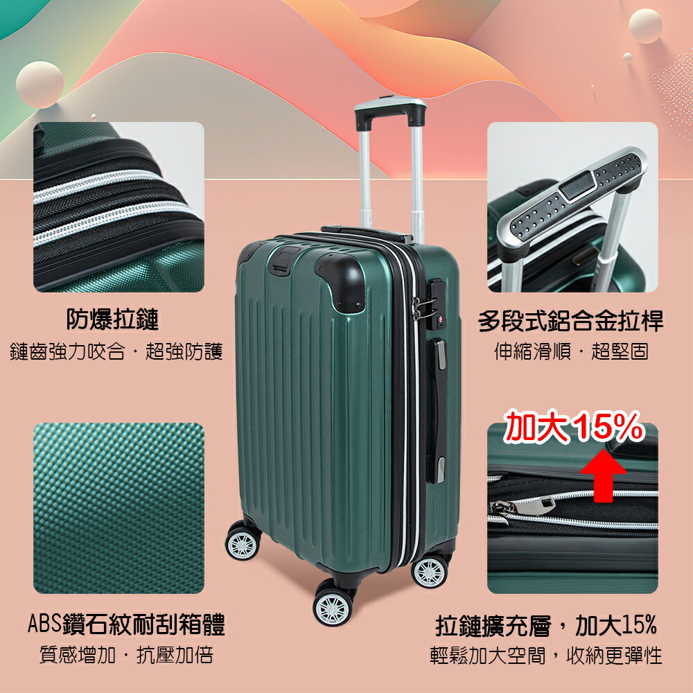 【ALLDMA 鷗德馬】24吋行李箱、防爆拉鏈、TSA海關鎖、掛包扣、飛機輪、耐摔耐刮、可加大、多色可選 7