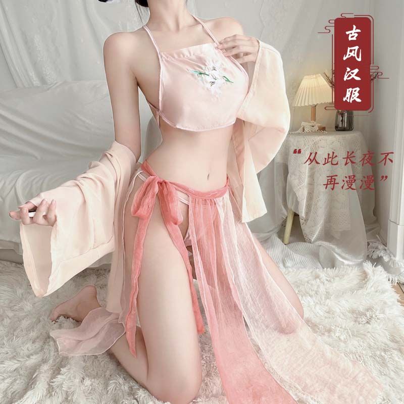 免運 保密出貨 情趣服飾 情趣內衣刺繡激情免脫肚兜民國制服漢服誘惑純欲性感火辣睡衣套裝 【本商品含有兒少不宜內容】