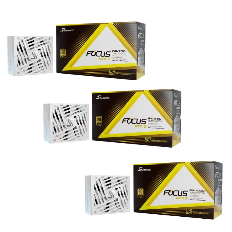 米特3C數位–Seasonic 海韻 ATX 3 Focus GX-750 GX-850 GX-1000 金牌全模電供 白色