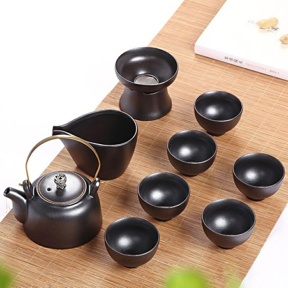 日式陶瓷茶杯整套家用粗陶提梁泡茶壺
