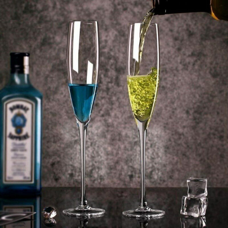 免運 可開發票 高腳杯水晶玻璃香檳杯套裝家用紅酒杯酒吧雞尾酒一對歐式創意酒具