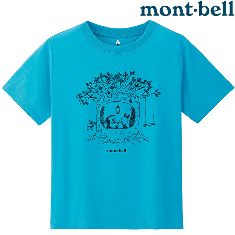 Mont-Bell Wickron 兒童 排汗印花T恤 1114863 木屋 LBL 淺藍