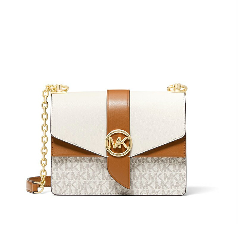 精選★MICHAEL KORS Greenwich 小號拼色徽標和十字紋皮革斜挎包女士單肩包 32S1GGRC0B ~【母親節禮物★菲尼斯 國際精品3折起 春夏新品 換季下殺】