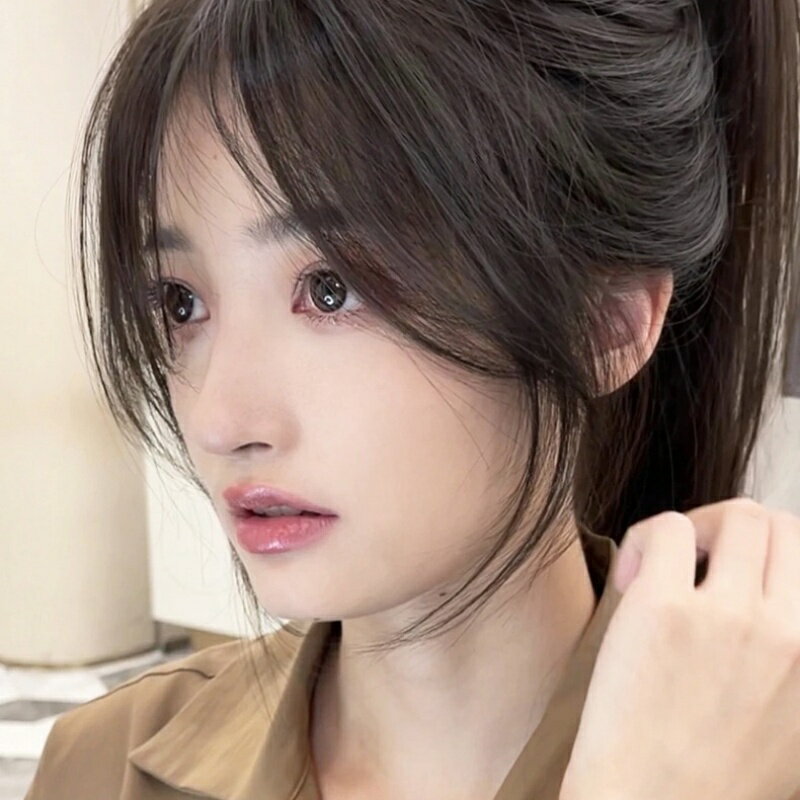 現貨+預購 女假瀏海真髮補髮塊透氣假髮片輕量假髮免打理隱形增髮量假髮接髮-遮白髮2色74jg25【獨家進口】【米蘭精品】 1