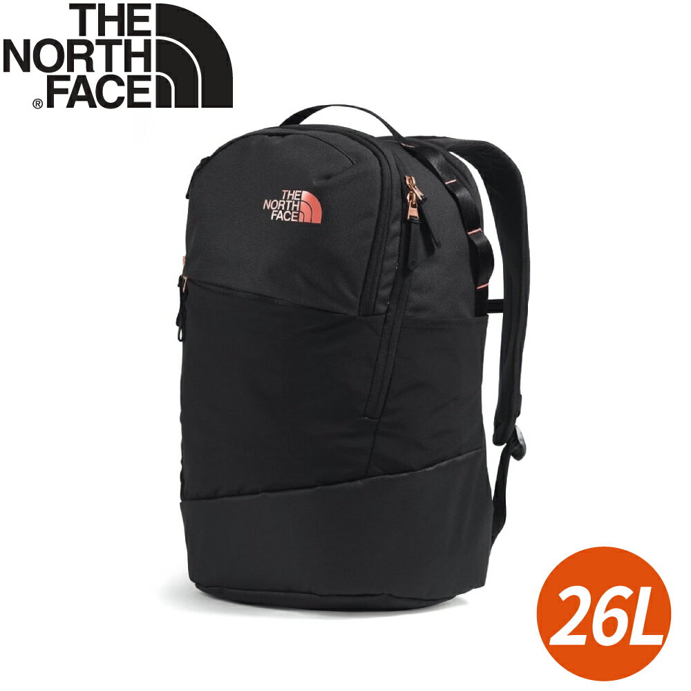 【The North Face 女 26L 休閒大容量後揹包《黑》】87K0/雙肩包/休閒揹包/電腦揹包/學生書包/登山揹包