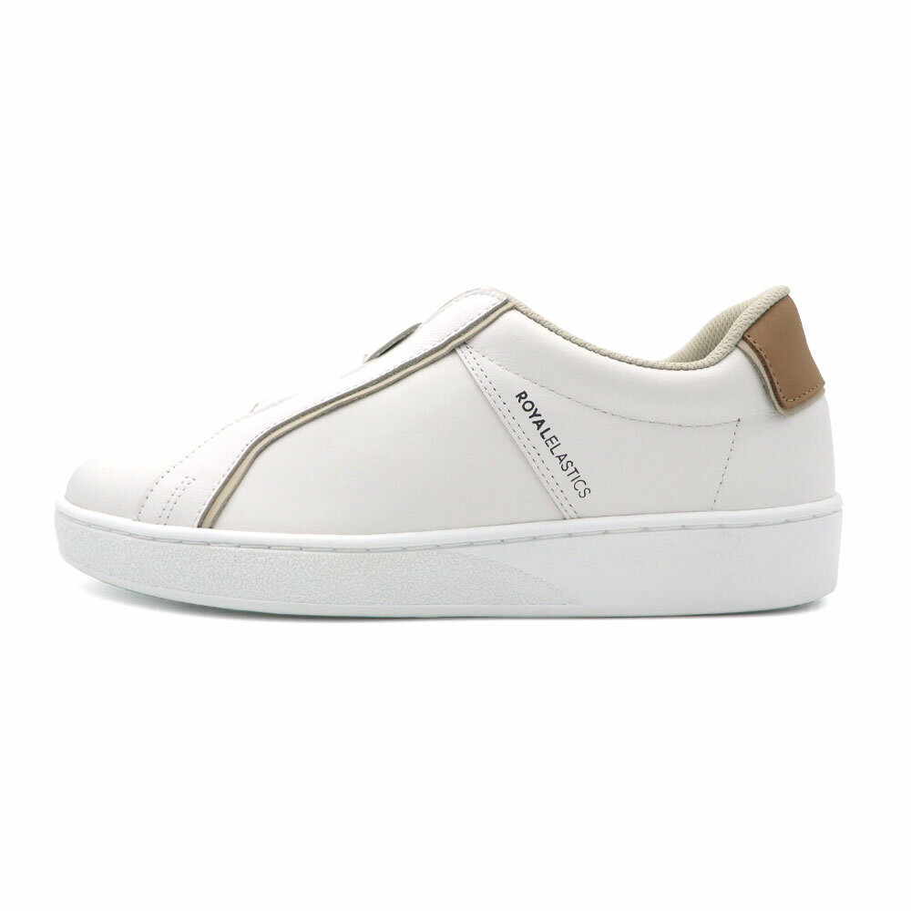 【全館滿額折】 Royal Elastics Duca 白咖 皮質 套入式 休閒鞋 男款 B5503【新竹皇家06842-007】