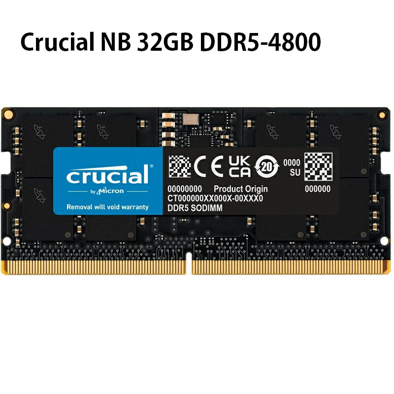 【最高現折268】Micron 美光 Crucial NB 32GB DDR5-4800 筆記型記憶體