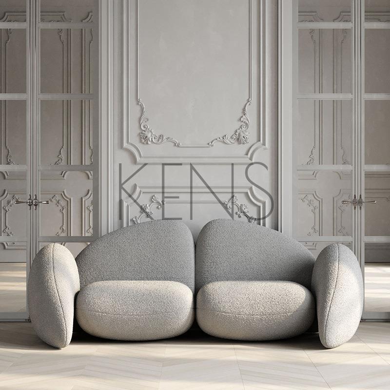 【KENS】沙發 沙發椅 意大利設計師創意造型簡約現代異形三人位設計感沙發侘寂中古沙發