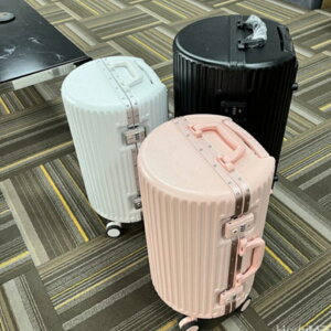 出口韓國圓型商務行李箱ins拉桿箱萬向輪男女登機 20寸旅行箱 OXJ1