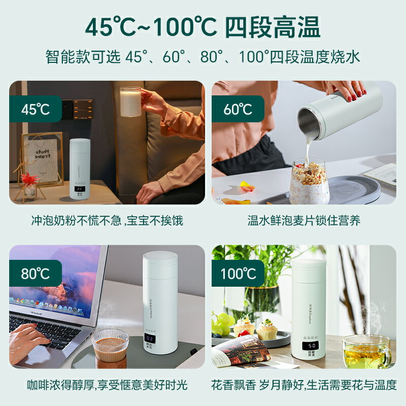 榮事達便攜式燒水壺保溫杯旅行燒水杯家用宿舍小型保溫電熱水杯