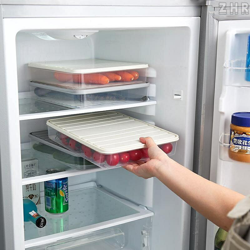 全新 冰箱食品收納盒 日式方形塑料單層密封盒透明分類保鮮盒