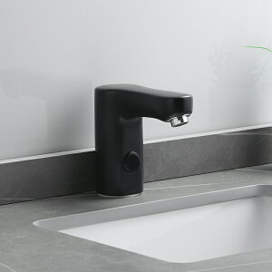 陶瓷黑感應水龍頭全自動紅外線智能感應式家用單冷熱節水洗手器