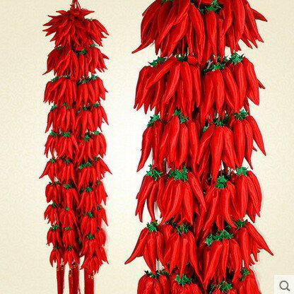 喜慶 新年裝飾品大號中國結掛件布藝辣椒串掛飾大紅辣椒掛件