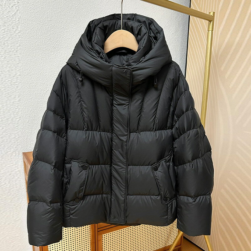 現貨+預購 真羽絨90%鴨絨羽絨外套-高品質超輕零壓感連帽加厚泡芙女夾克3色74jx86【獨家進口】【米蘭精品】 2