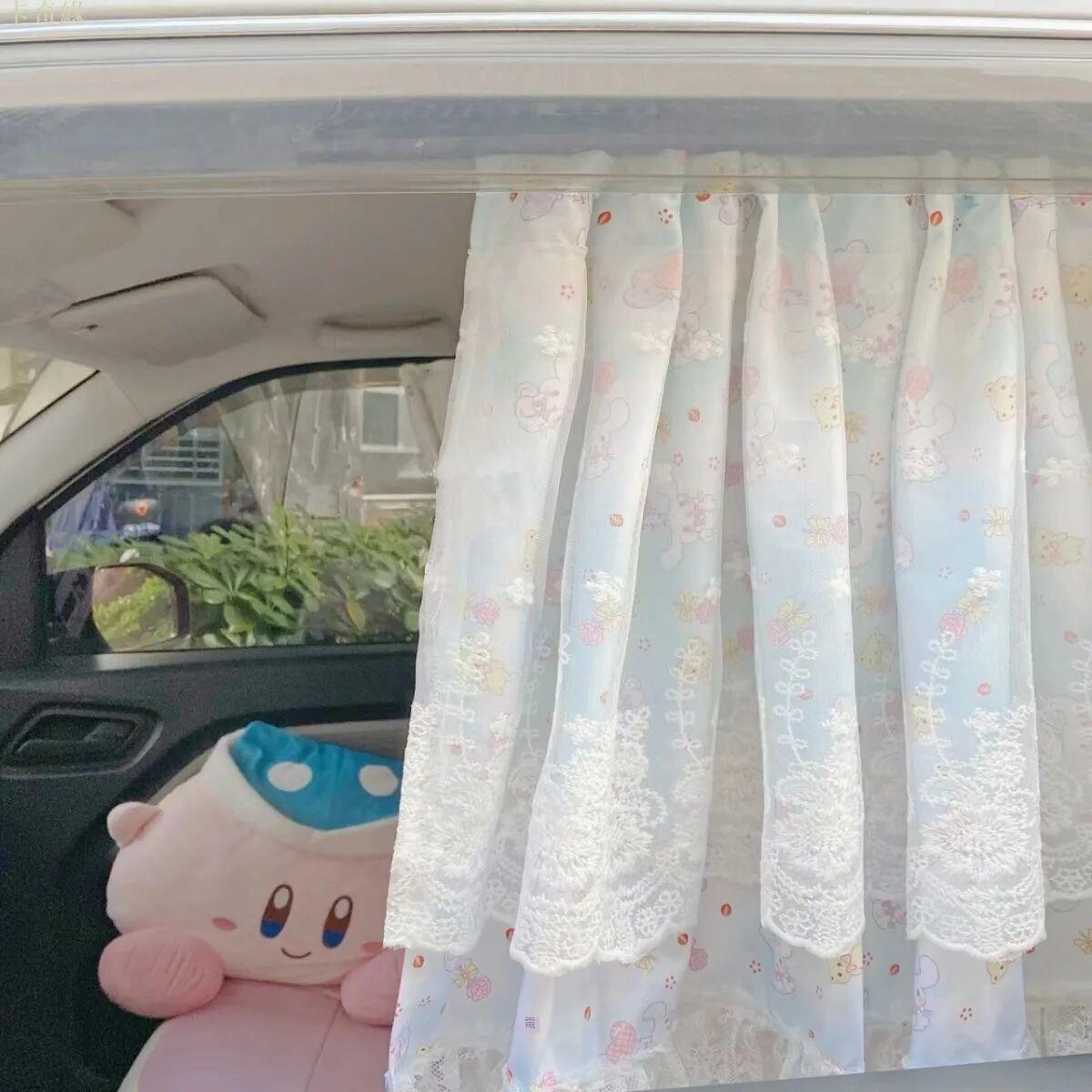 新款可愛卡通汽車窗簾隱私少女兒童寶寶遮陽遮光簾車載防曬窗簾