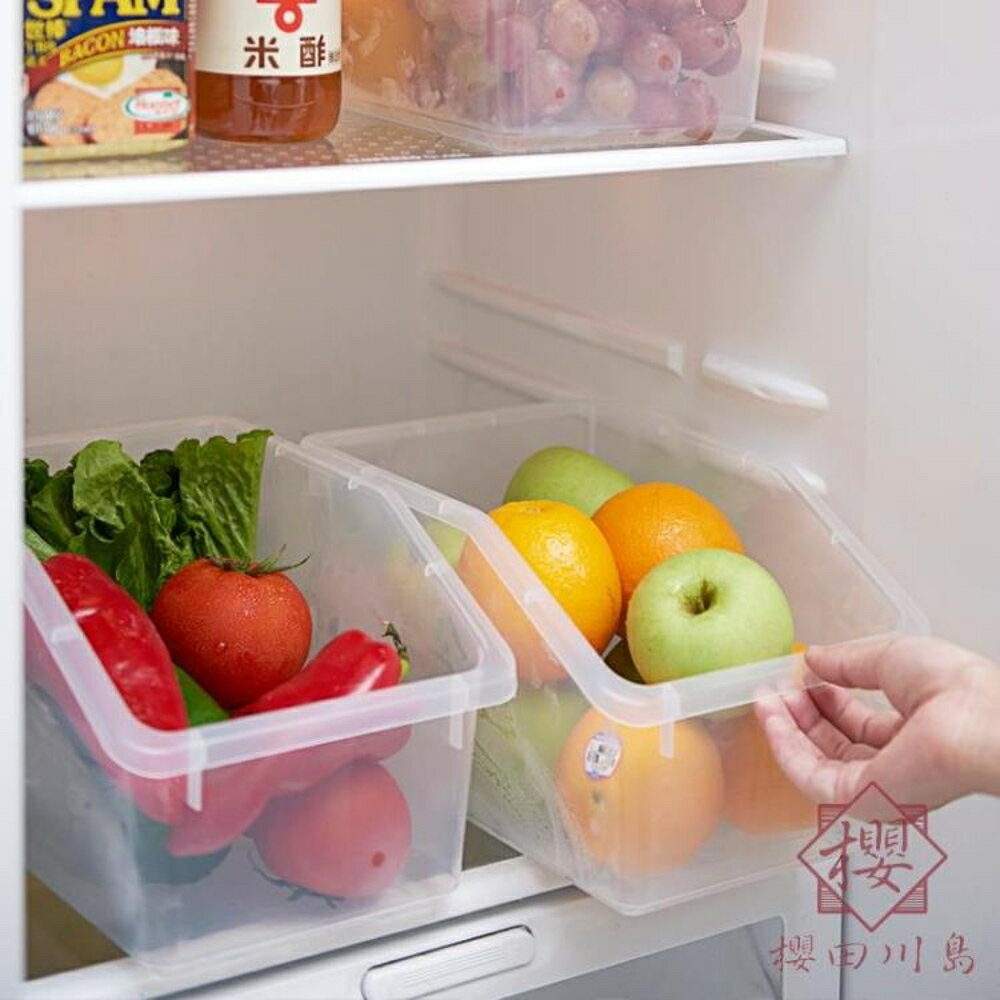 透明帶蓋收納盒冰箱保鮮密封塑料盒食物儲物盒【櫻田川島】
