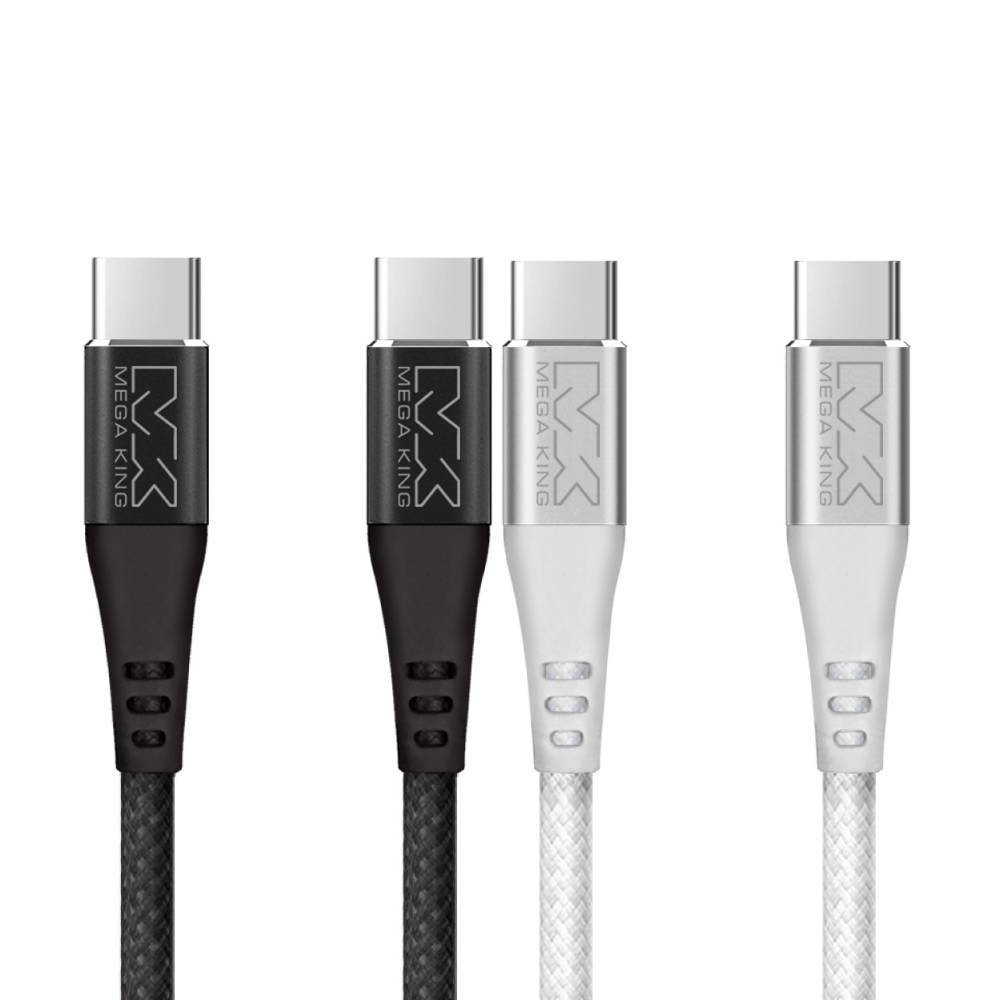 MEGA KING C to C 60W傳輸充電編織線 1m 1公尺 USB-C鋁合金頭傳輸充電線 PD QC 快充線 連接線 傳輸線 Type-C to Type-C