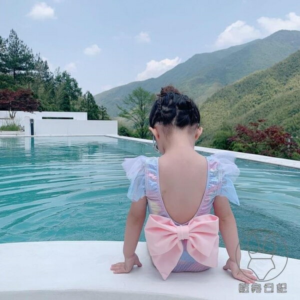 兒童泳衣可愛韓國女童美人魚泳衣溫泉蝴蝶結泳裝【倪醬小鋪】