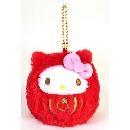 大賀屋 日貨 Hello Kitty 吊飾 達摩 開運 招財 禮物 吉祥物 娃娃 三麗鷗 KT 正版 J00030689