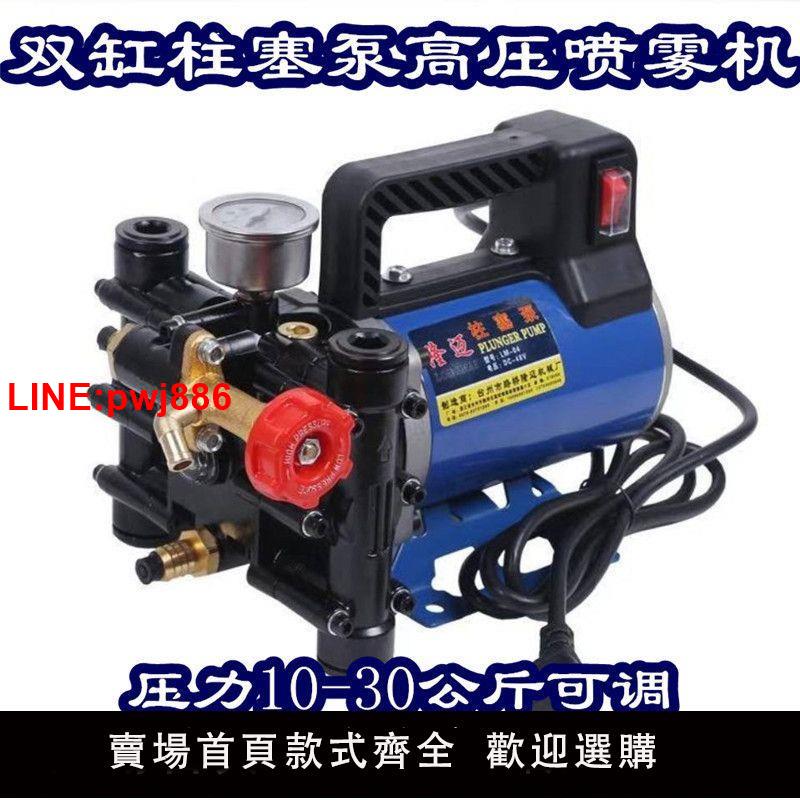 {臺灣公司 可開發票}手提式12V24V48V60V220電動噴霧器果樹雙缸柱塞打藥機泵農用高壓