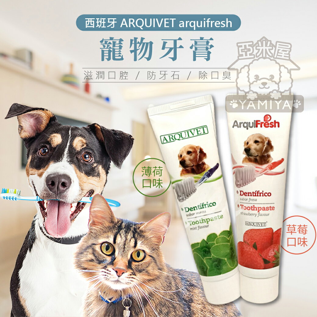 西班牙Arqui Fresh 犬用清潔牙膏100g牙刷組 寵物用品 狗狗牙膏 犬用牙膏 狗狗牙刷 牙膏《亞米屋Yamiya》