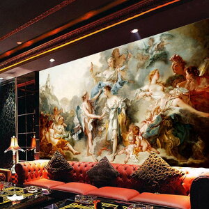 3d立體歐式宮廷油畫壁紙客廳臥室5D電視背景墻紙畫布8D人物壁畫