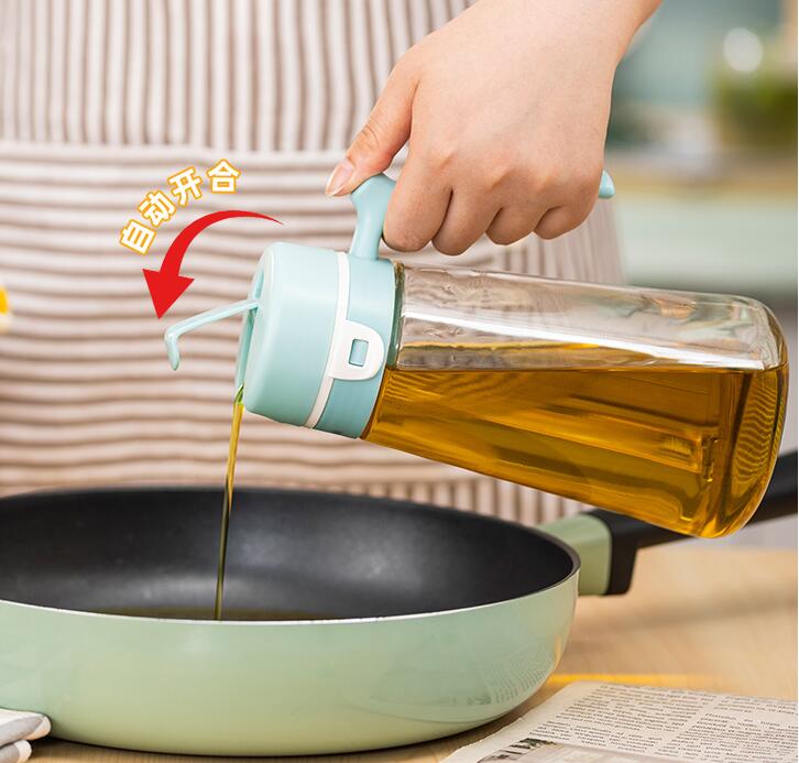 油壺油瓶家用廚房油罐醬油醋調料瓶自動開合玻璃油壸醋壺「限時特惠」