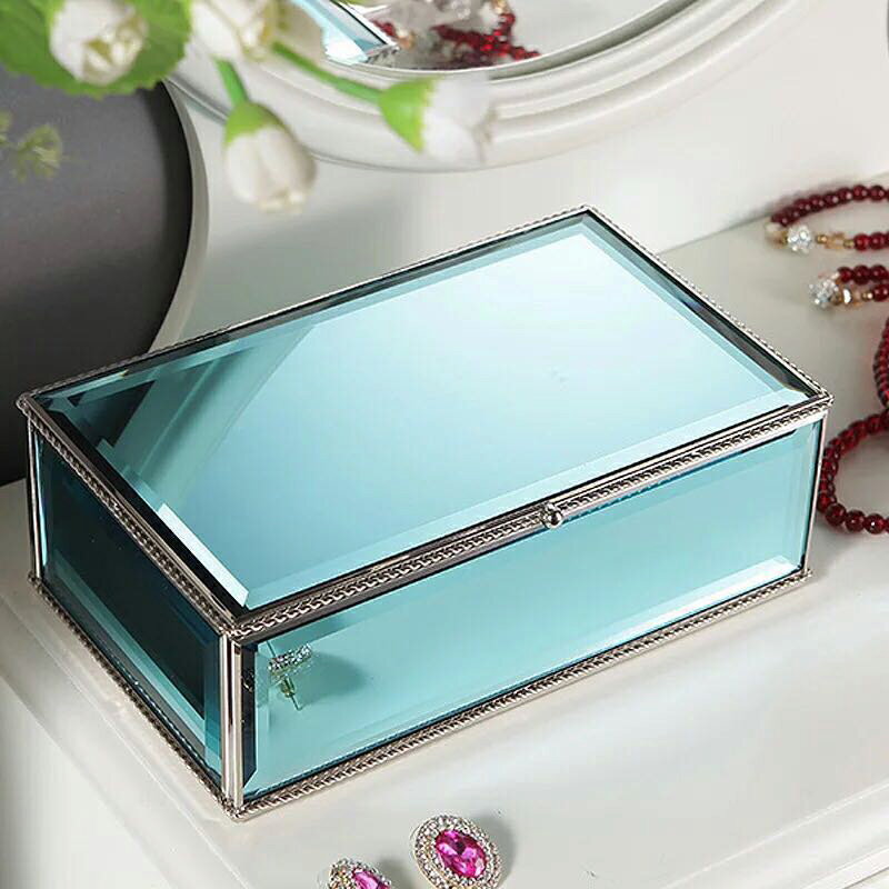 戒指手鏈耳環盒公主歐式韓國時尚結婚玻璃首飾收納盒閨蜜生日禮物